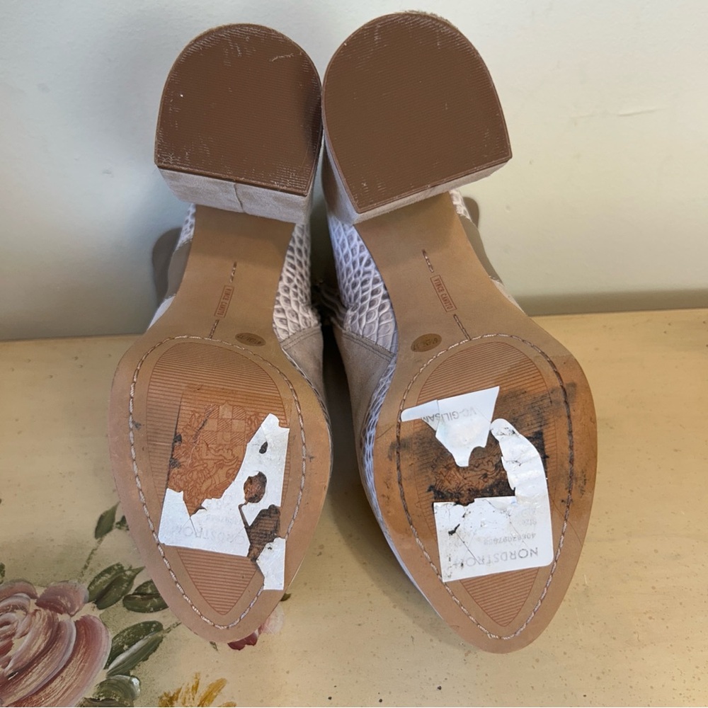 Vince Camuto Gilisama Boho Patchwork Tan White Suede Leather Platform Boots - Picture 17 of 17